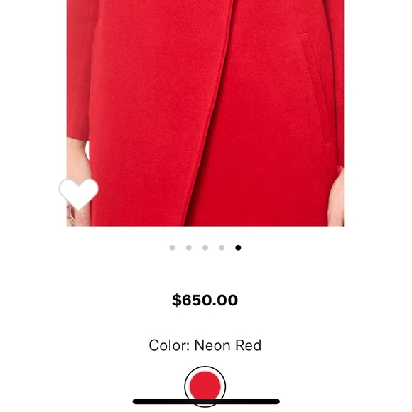 NICHOLAS Revolve Felted Wool Coat in Neon Red - Picture 7 of 8